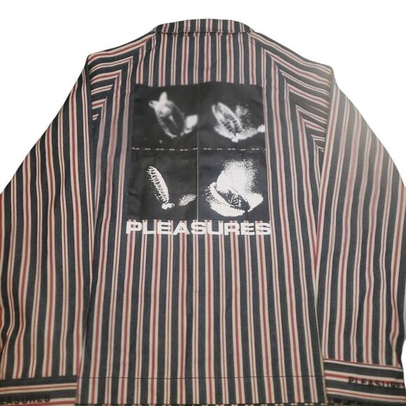 Pleasures Striped Denim Utility Jacket Size L - Picture 6 of 12